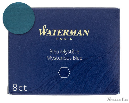 Waterman Mysterious Blue Ink Long Cartridges (8 Pack)