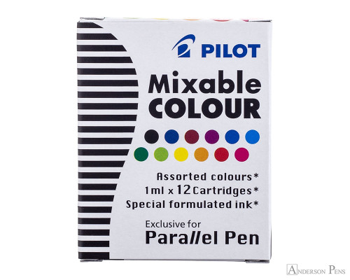 Pilot Parallel Mixable Colour Assorted Pack Ink Cartridges (12 Pack)