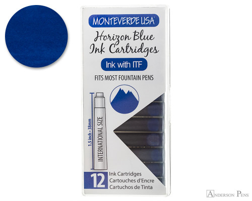 Monteverde Horizon Blue Ink Cartridges (12 Pack)