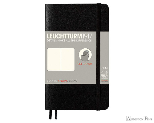 Leuchtturm1917 Softcover Notebook - A6, Blank - Black