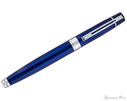 Sheaffer 300 Fountain Pen - Glossy Blue Lacquer with Chrome Trim