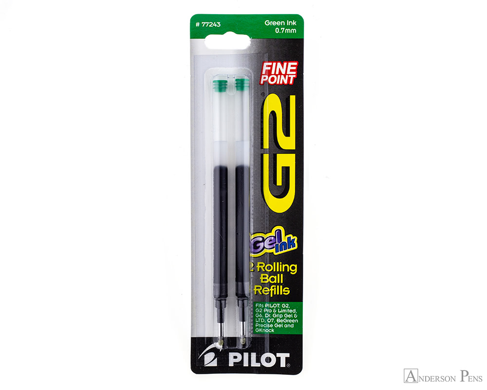 Pilot G2 Gel Refill - Green, Fine (2 Pack) - Anderson Pens, Inc.