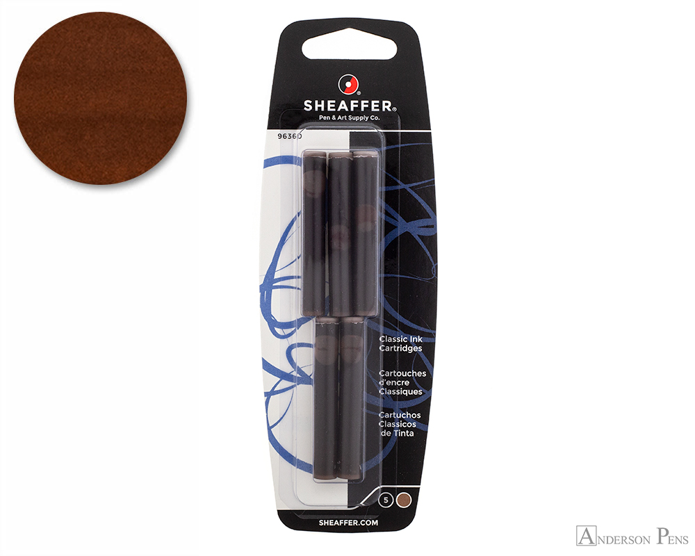 Sheaffer Brown Ink Cartridges (5 Pack) - Anderson Pens, Inc.