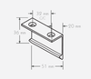 Technical Drawing for Schwinn 3793 Tab Pull, Matte Chrome (UPC 4000913521605)