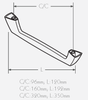 Technical Drawing for Schwinn 2930/96 Handle, Polished Chrome (UPC 4000918541905)