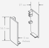 Technical Drawing for Schwinn 6K377 L Cap Rectangle Left, Silver (Matches Clear Anodized) (UPC 4000913544796)