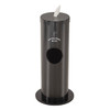 Glaro F1029-S-BK Antibacterial Wipe Dispenser -Combination Floor Standing Unit with Side Opening for Trash plus Silk Screen Message - Satin Black  Finish
