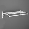Glaro 501-SA-66 Wall Mounted Modular Aluminum Coat Rack with Shelf and Hanger Bar - Satin Aluminum  - 66" Wide