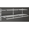 Glaro 502-SA-48 Wall Mounted Modular Aluminum Coat Rack with Double Shelf and Hanger Bar - Satin Aluminum  - 48" Wide