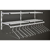 Glaro 502-SA-48 Wall Mounted Modular Aluminum Coat Rack with Double Shelf and Hanger Bar - Satin Aluminum  - 48" Wide