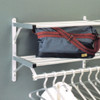 Glaro 502-SA-48 Wall Mounted Modular Aluminum Coat Rack with Double Shelf and Hanger Bar - Satin Aluminum  - 48" Wide