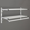 Glaro 502-SA-48 Wall Mounted Modular Aluminum Coat Rack with Double Shelf and Hanger Bar - Satin Aluminum  - 48" Wide
