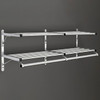 Glaro 502-SA-72 Wall Mounted Modular Aluminum Coat Rack with Double Shelf and Hanger Bar - Satin Aluminum  - 72" Wide