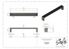 Salo 1207-160-BCB - Visturo Designs Twin Knurl - Brushed Copper 160mm Center-to-Center Handle Specification Sheet