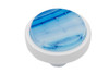 Salo 151-WH-LB - Flowerday Design Glass Meld - Round Knob in White/Liquid Blue