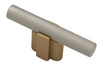 Salo 80-SB-MN - Visturo Designs Smooth and Knurled - Knurled Bar T-Knob in Satin Brass/Matte Nickel