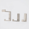 Steel Modern Double Prong Coat Hook 232-522 - Stainless Steel Effect