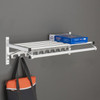 Glaro 8000C-SA-90 Wall Mounted Modular Aluminum Coat Rack with Single Shelf, Coat Hook Strip, and Hanger Bar - Satin Aluminum - 90" Wide