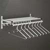 Glaro 8000C-SA-90 Wall Mounted Modular Aluminum Coat Rack with Single Shelf, Coat Hook Strip, and Hanger Bar - Satin Aluminum - 90" Wide
