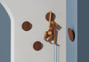 Davis RONDE WALNUT Coat Hook - Sets of 2 or 3 Round Geometric Shapes - 5 Walnut Finish Options