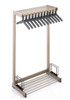 Magnuson Office Rak OR-2A 24" Wide Single Sided Standing Coat Rack with 2 Umbrella Holders, Top and Bottom Shelf, 8 Hangers - Multiple Sizes, Caster, and Finish Options