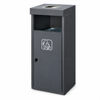 Magnuson RETTO-02 Front Loading 26 Gallon Steel Waste Receptacle with Ashtray on Lid and Internal Liner - Outdoor - Textured Bronze Finish
