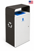 Magnuson UMEA-11 Top Loading 40 Gallon Steel Single Waste Receptacle with Internal Liner and Flat Hood - Outdoor - Multiple Configurations