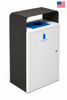 Magnuson UMEA-11 Top Loading 40 Gallon Steel Single Waste Receptacle with Internal Liner and Flat Hood - Outdoor - Multiple Configurations