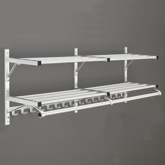 Glaro 8000B-SA-60 Wall Mounted Modular Aluminum Coat Rack with