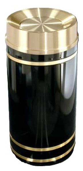 Glaro Monte Carlo TA1555 Satin Brass Tip Action Top Trash Can, 15 x 34, 16 Gallon - Free Shipping