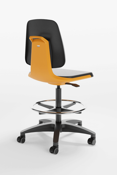 Cramer Citrus High Height Lab Chair CTHL4 Synthetic Leather with Options -  Orange Shell