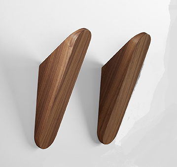 Davis CUT 12 WALNUT Wood Coat Hook (Set of 2) -5 Walnut Finish Options