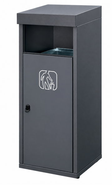 Magnuson RETTO-01 Front Loading 26 Gallon Steel Waste Receptacle with Internal Liner - Outdoor - Textured Bronze Finish