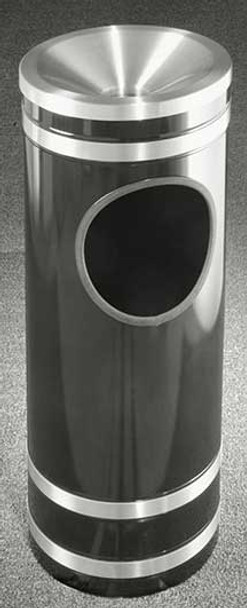 Glaro Monte Carlo F1956  Satin Aluminum Funnel Top Ash and Trash Receptacle, 9 x 23, 3 Gallon - Free Shipping Glaro Monte Carlo F1956  Satin Aluminum Funnel Top Ash and Trash Receptacle, 9 x 23, 3 Gallon - Free Shipping