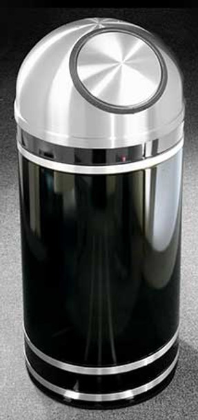 Glaro Monte Carlo S1556 Satin Aluminum Self-Closing Dome Top Trash Can, 15 x 36, 16 Gallon - Free Shipping Glaro Monte Carlo S1556 Satin Aluminum Self-Closing Dome Top Trash Can, 15 x 36, 16 Gallon - Free Shipping