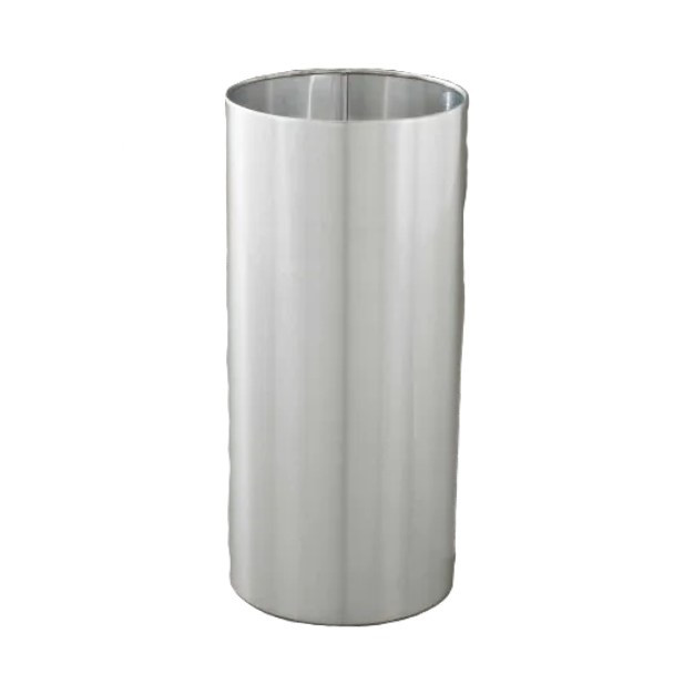 Glaro 1223 SA Open Top Waste Receptacle, 12 x 23, 11 Gallon - Satin Aluminum
