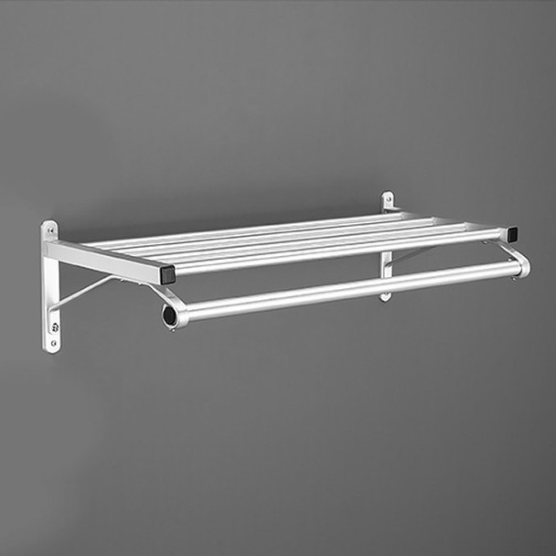 Glaro 501-SA-66 Wall Mounted Modular Aluminum Coat Rack with Shelf and Hanger Bar - Satin Aluminum  - 66" Wide