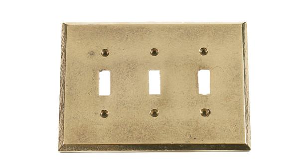 Salo 7083-NB - Verona Bronze Bronze Switchplates - Natural Bronze Triple Toggle, 6 7/8" x 5 1/16" x 5/16"