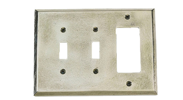 Salo 7090-WB - Verona Bronze Bronze Switchplates - White Bronze Double Toggle/Single Rocker, 6 7/8" x 5 1/16" x 5/16"