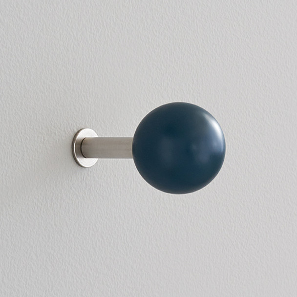 Davis DOTS 10 Painted Wood and Steel Coat Knob (Set of 5) - Ocean Blue