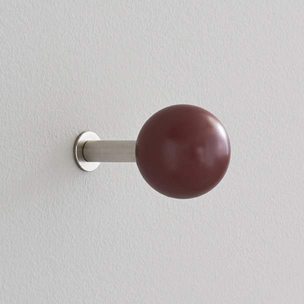 Davis DOTS 10 Painted Wood and Steel Coat Knob (Set of 5) - Malbec