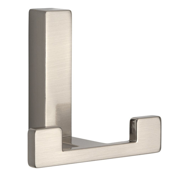 Steel Modern Double Prong Coat Hook 232-522 - Stainless Steel Effect