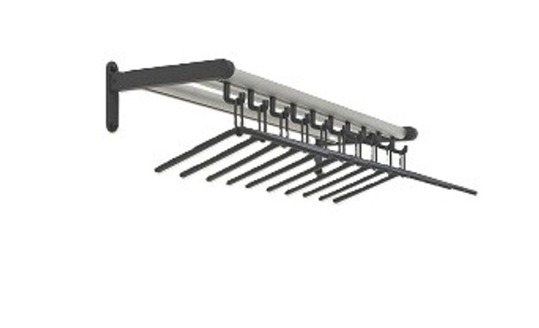 Magnuson TERTIO T-W/K-100 Aluminum Coat Rack with Shelf and 10 Hangers - 40" Wide