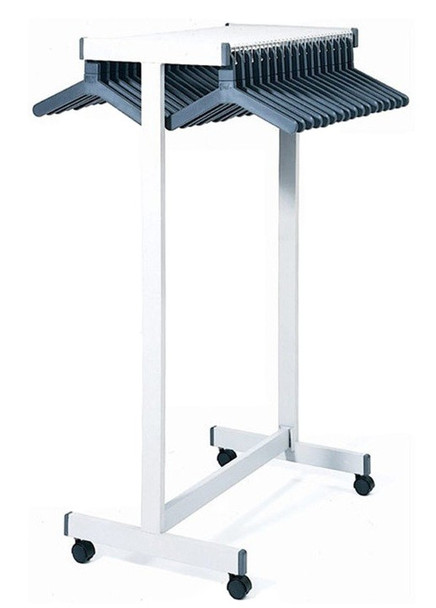 Magnuson Rap Rak RR Double Sided Standing Coat Rack with Hanger or Hooks Option - Junior Height, Caster, and Multiple Finish Options