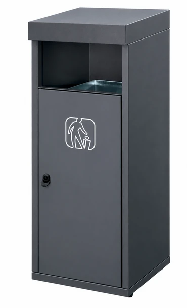 Magnuson RETTO-01 Front Loading 26 Gallon Steel Waste Receptacle with Internal Liner - Outdoor - Textured Bronze Finish