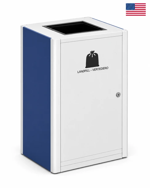 Magnuson UMEA-10 Top Loading 40 Gallon Steel Single Waste Receptacle with Internal Liner - Outdoor - Multiple Configurations