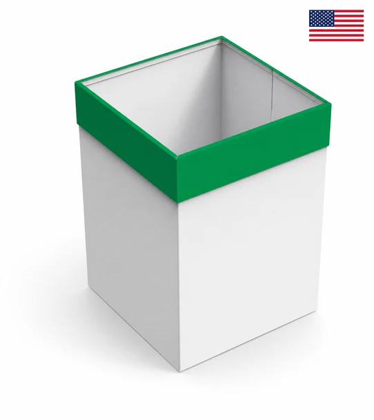 Magnuson PUP 5.5 Gallon Square Steel Wastebasket w/ Concealed Internal Waste Bag