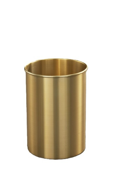 Glaro 922BE Atlantis Trash Can, 9 x 23, 7 Gallon - Satin Brass