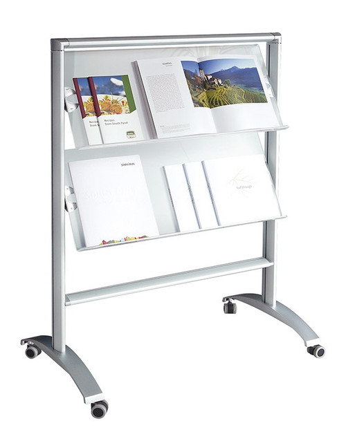 Mobile Magazine Racks Magnuson SORA6-A4 Rack Soistes Mobile Magazine Rack - 2 Shelves ...
