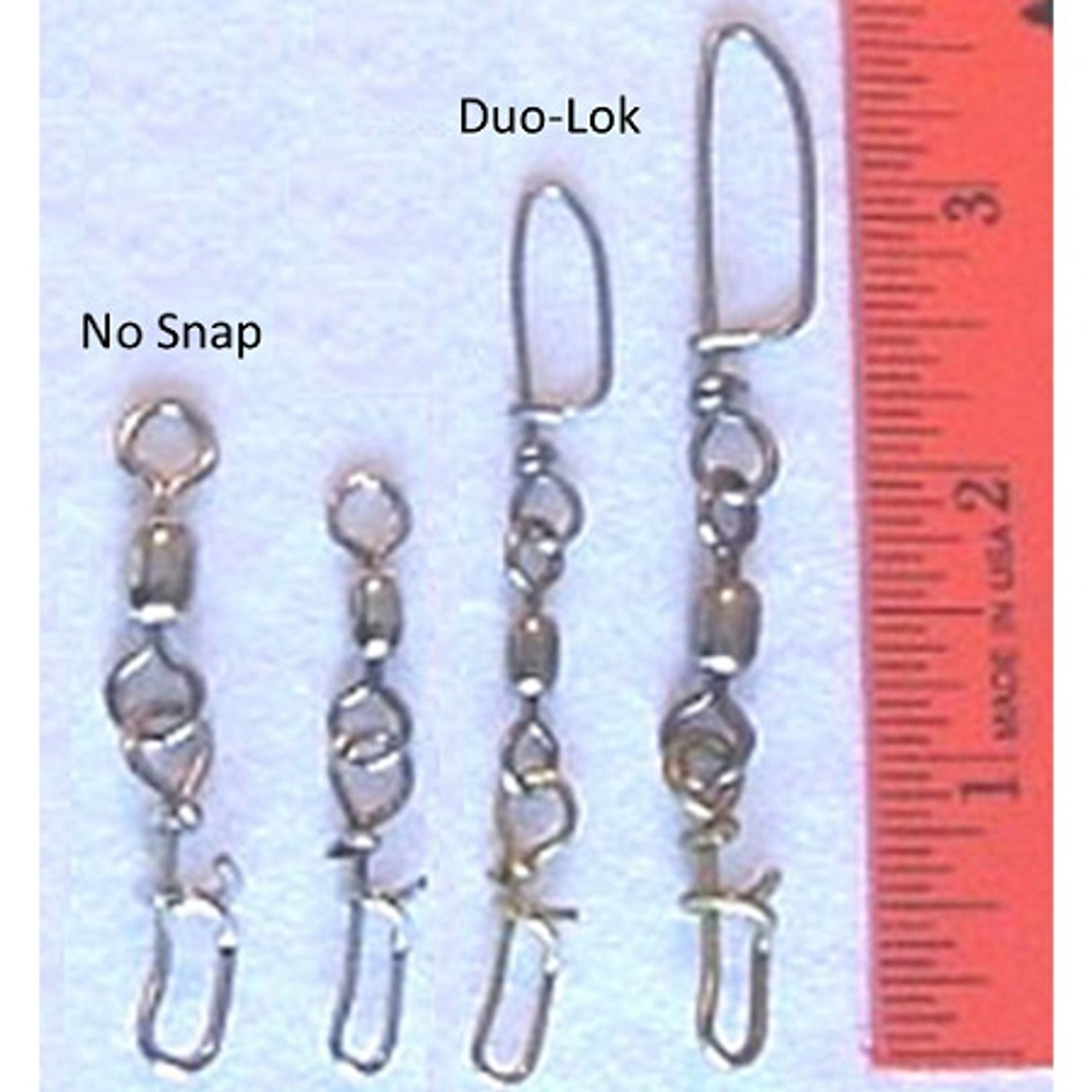 2/0-14 corkscrew swivel nickel 110lb. Qty. 3